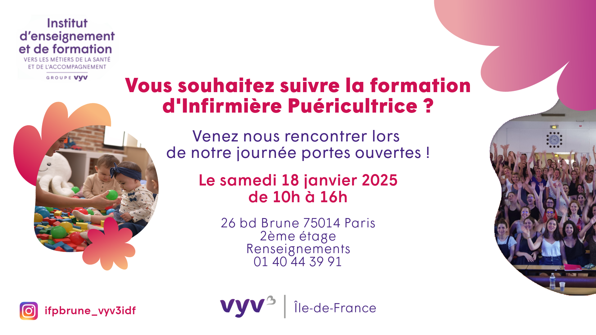 Venez nous rencontrer à la Journée Portes Ouvertes le samedi 18 janvier !